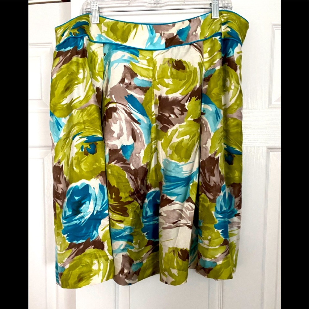 Talbots Floral Silk Skirt